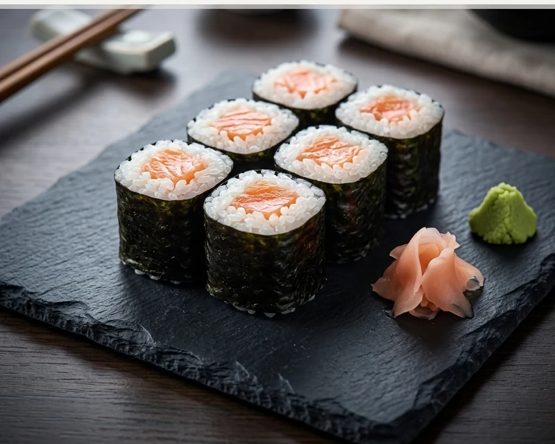 Smoked salmon maki sushi at Wakoya Sushi, 167 Osborne Street, Winnipeg