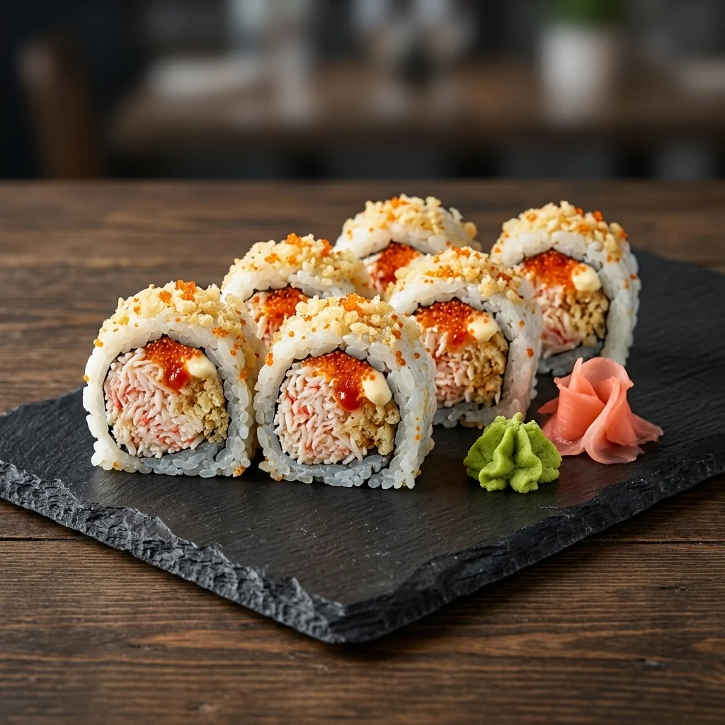 Crab Beach specialty sushi roll at Wakoya Sushi, Osborne Village, Winnipeg