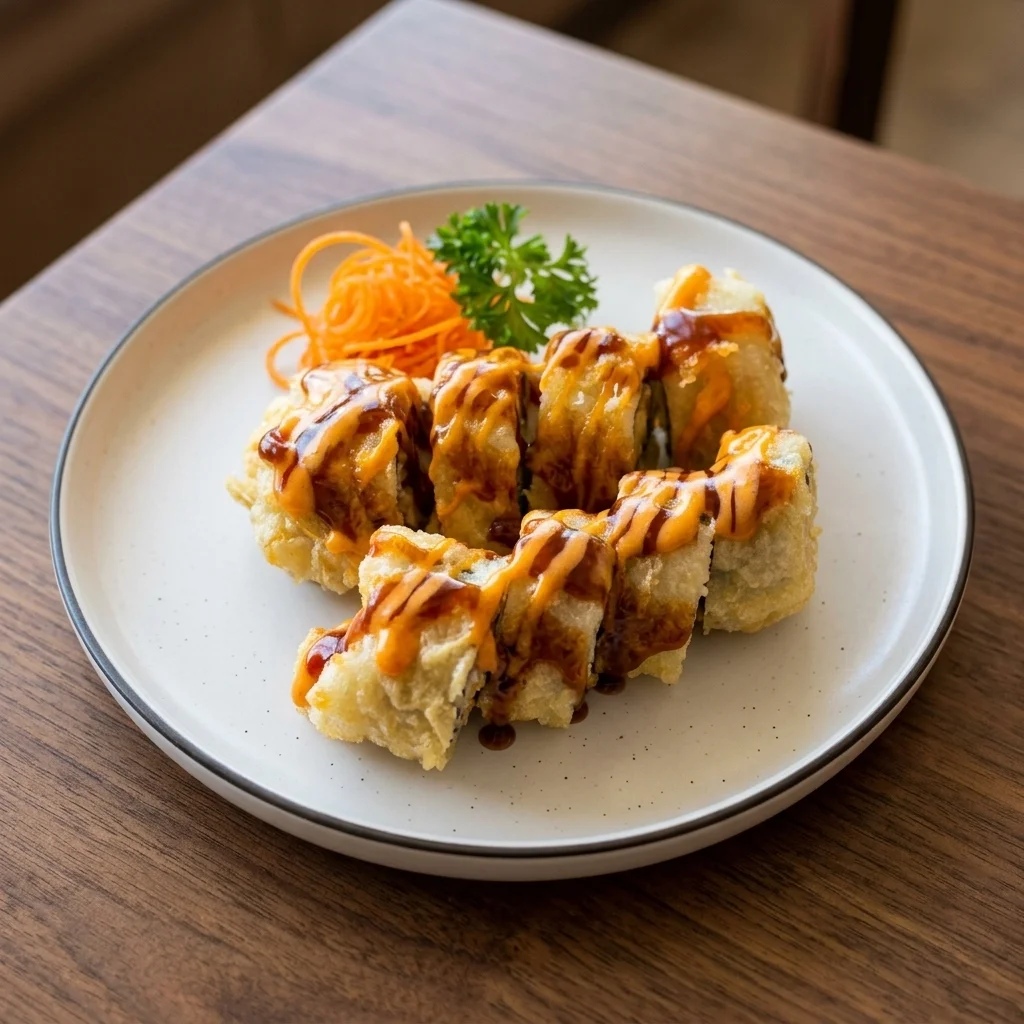 Crazy Chicken sushi roll with spicy mayo at Wakoya Sushi, Osborne Village, Winnipeg